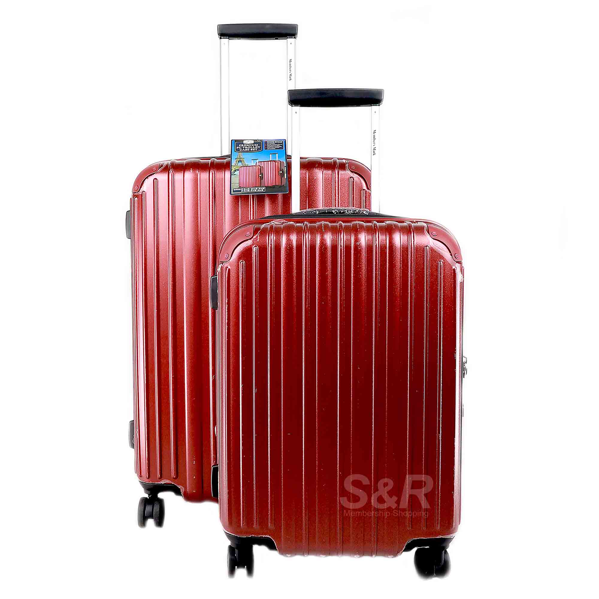 Member's Mark Premium Hard Case Spinner Red Luggage 2pcs